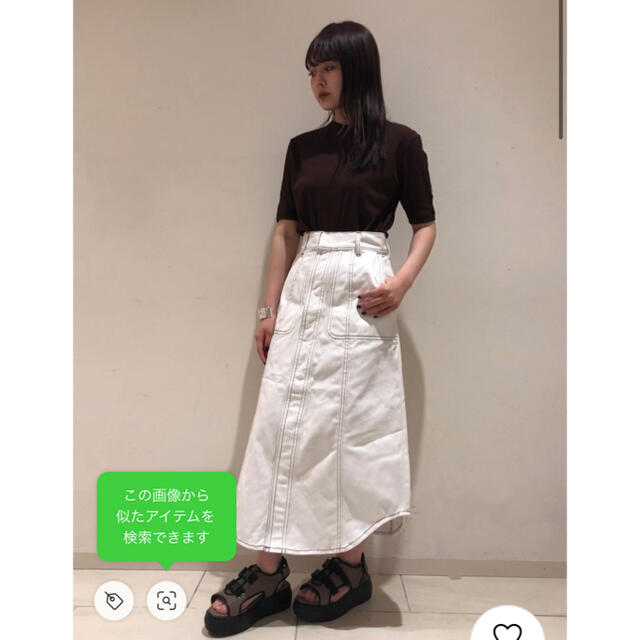 G.V.G.V.(ジーヴィジーヴィ)のG.V.G.V CONTRASTING STITCH MIDI SKIRT レディースのスカート(ひざ丈スカート)の商品写真