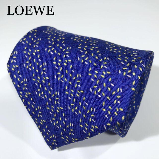 LOEWE(ロエベ)のロエベ スペイン製 高級シルク ネクタイ 植物柄 ストライプ メンズのファッション小物(ネクタイ)の商品写真