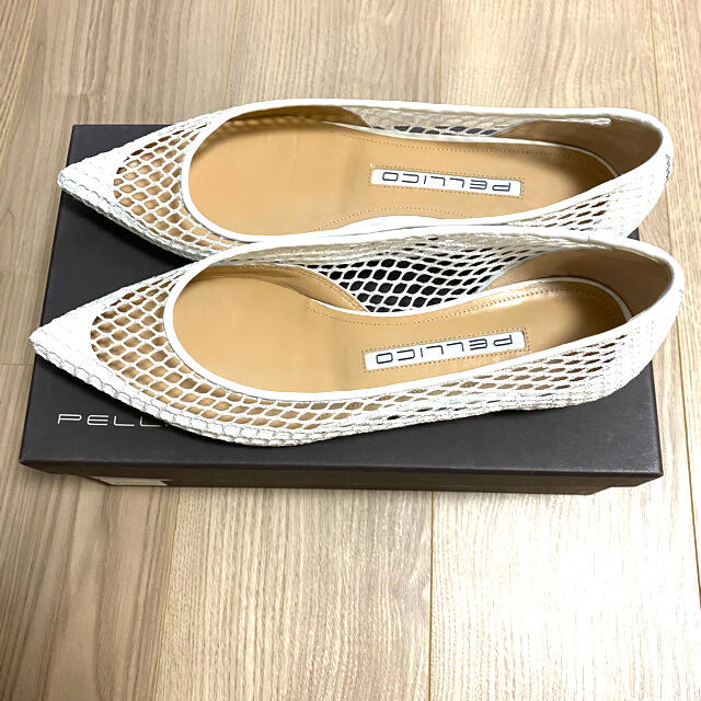 開梱 設置?無料 】 Pellico ペリーコ メッシュパンプス 白