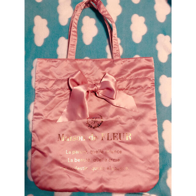 Maison de FLEUR(メゾンドフルール)の【美品】メゾンドフルール リボントートバッグ ピンク ギンガムチェック レディースのバッグ(トートバッグ)の商品写真