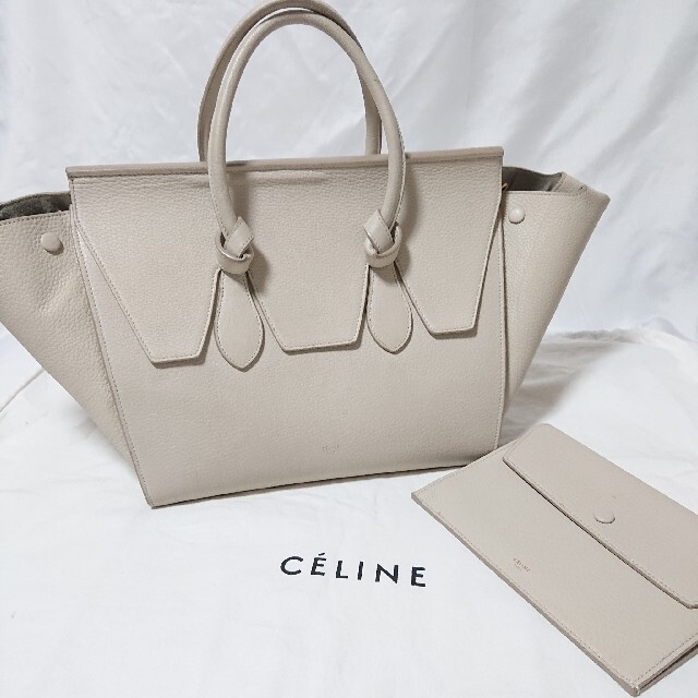 celine - CELINE タイバッグ ベージュ ハンドバッグ ポーチ付きの通販 ...