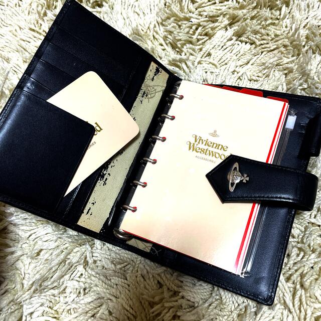 美品 Vivienne Westwood 手帳カバー ブラック ゴールドオーブ-