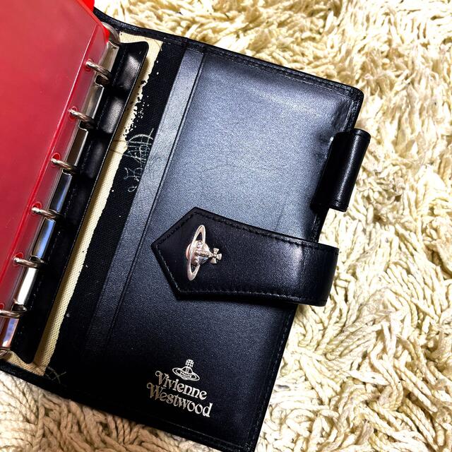 美品 Vivienne Westwood 手帳カバー ブラック ゴールドオーブ-