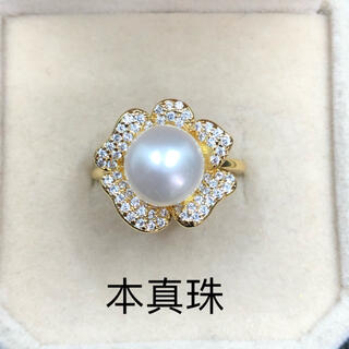 パールリング　真珠指輪　本真珠　淡水真珠　B401(リング(指輪))