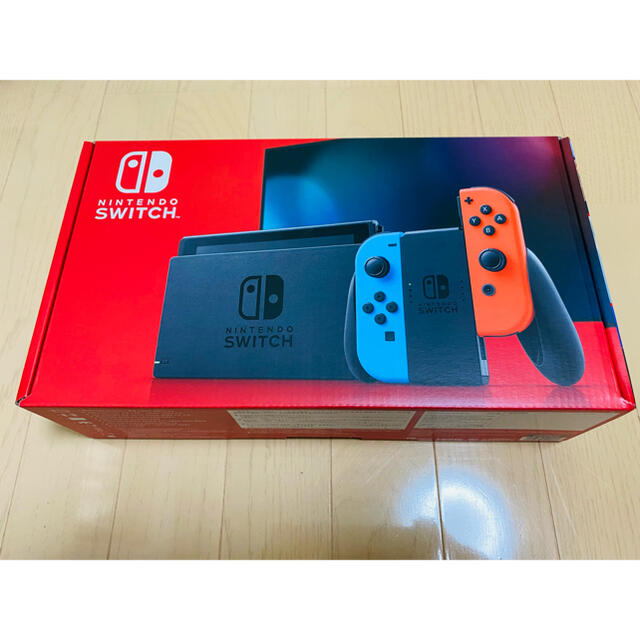 Nintendo Switch(ニンテンドースイッチ)の【新品未開封】任天堂　switch 　ネオンブルー　ネオンレッド　1年保証付き エンタメ/ホビーのゲームソフト/ゲーム機本体(家庭用ゲーム機本体)の商品写真