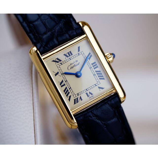 美品 カルティエ マスト タンク アイボリー ローマン SM Cartier39CARTIER