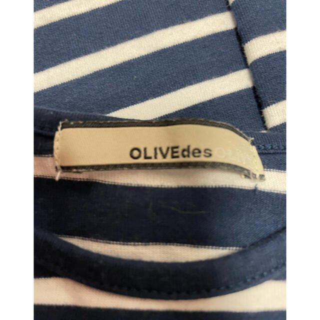 OLIVEdesOLIVE(オリーブデオリーブ)のOLIVE des  OLIVE   ロング　ボーダー　ワンピース　ネイビー レディースのワンピース(ロングワンピース/マキシワンピース)の商品写真