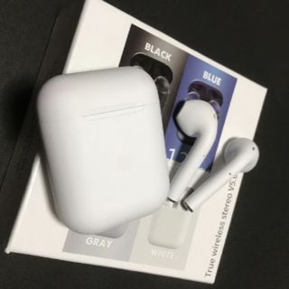 アイフォーン(iPhone)のワイヤレスイヤホン iPhone イヤホン Bluetooth i12(ヘッドフォン/イヤフォン)