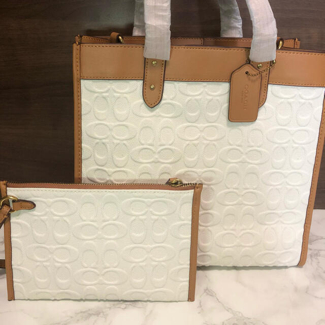 【大人気♥】新品✨ COACH ショルダーバッグ シグネチャー柄 ミニポーチ付