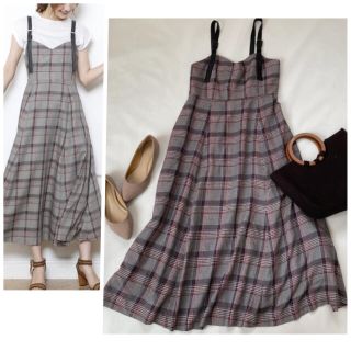 マイストラーダ(Mystrada)の美品✨マイストラーダ ロングワンピース ジャンスカ チェック 夏服(ロングワンピース/マキシワンピース)