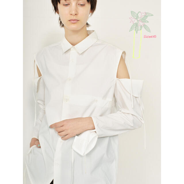 レディースsoduk ribbon everywhere shirt / white