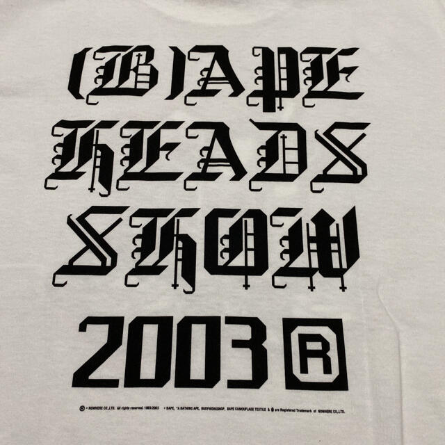 APE BAPE KAWS HEADS SHOW tシャツ L 2003年　白