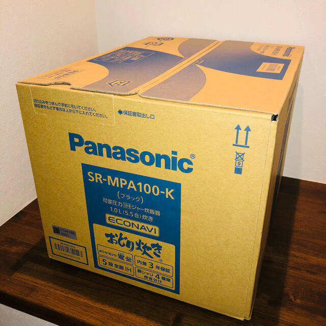 Panasonic(パナソニック)の新品 パナソニック 可変圧力IHジャー 炊飯器 SR-MPA100-K ブラック スマホ/家電/カメラの調理家電(炊飯器)の商品写真