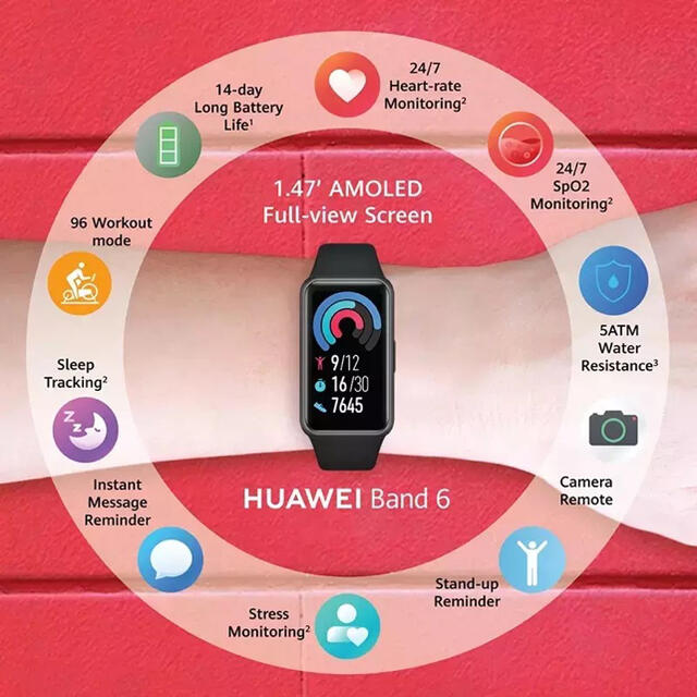 HUAWEI(ファーウェイ)の（未開封）HUAWEI BAND6 グラファイトブラック メンズの時計(腕時計(アナログ))の商品写真