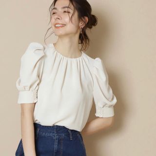 エヌナチュラルビューティーベーシック(N.Natural beauty basic)の新品☆N.ナチュラルビューティーベーシック パワーショルダーとろみブラウス(シャツ/ブラウス(半袖/袖なし))