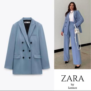 ZARA - ZARA ダブルブレストブレザーの通販 by bloomin!|ザラならラクマ