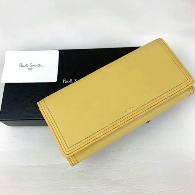 財布【新品】Paul Smith ポールスミス　イエロー　長財布　大容量　ステッチ