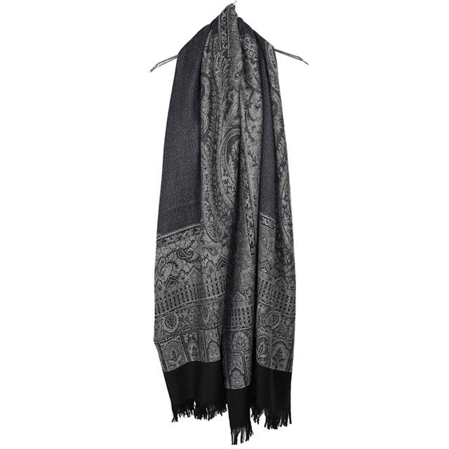 YANTOR  Paisley Jacquard Wool Stole GRAY メンズのファッション小物(ストール)の商品写真