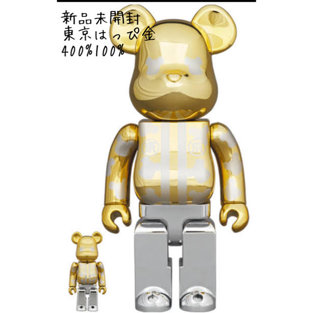 新品未開封　BE@RBRICK はっぴ東京　ベアブリック 金メッキ400%100