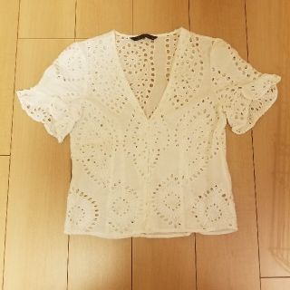 ザラ(ZARA)のZARA　レース　ブラウス(シャツ/ブラウス(半袖/袖なし))