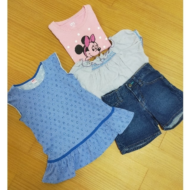 UNIQLO(ユニクロ)のUNIQLO　半袖　夏服　女の子　110cm　ユニクロ　まとめ売り　Tシャツ キッズ/ベビー/マタニティのキッズ服女の子用(90cm~)(Tシャツ/カットソー)の商品写真