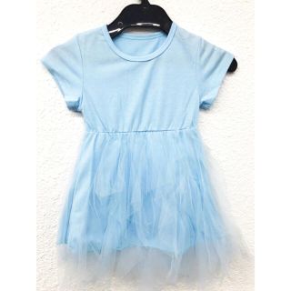 新品　夏　ベビー　女の子　  チュールワンピース　ワンピース　綿　90cm(ワンピース)