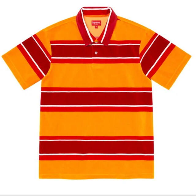 Supreme(シュプリーム)のSupreme Stripe Velour Polo  XL メンズのトップス(ポロシャツ)の商品写真