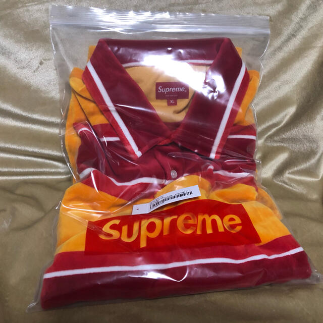 Supreme Stripe Velour Polo  XL 2