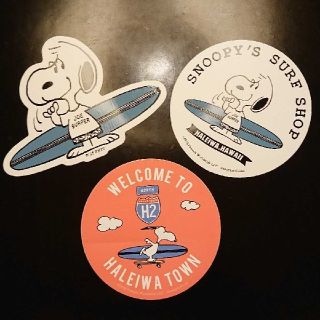 スヌーピー(SNOOPY)のハワイ スヌーピー サーフショップ【限定】ビッグステッカー３枚セット❣️(キャラクターグッズ)