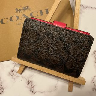 【COACH】コーチ 二つ折り財布 シグネチャーF53562 ブラウンXローズ