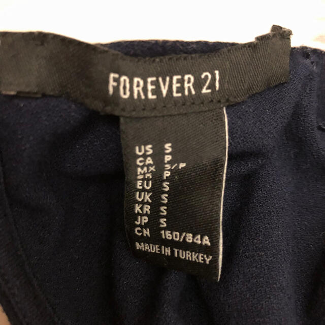 FOREVER 21(フォーエバートゥエンティーワン)のforever21 襟付きノースリーブワンピース ネイビー レディースのワンピース(ミニワンピース)の商品写真