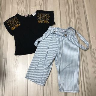 ザラキッズ(ZARA KIDS)の美品！【ZARA】ザラベビー 2点セット サロペット サイズ18/24 92(Tシャツ/カットソー)