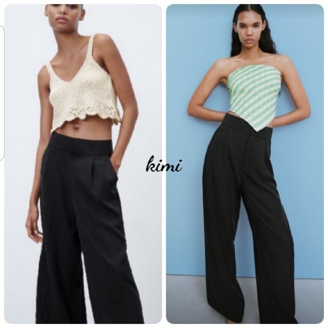 ZARA - ZARA (S 黒) ハイライズワイドパンツ フルレングスパンツ ZARA - ZARA (S 黒) ハイライズワイドパンツ フルレングスパンツ