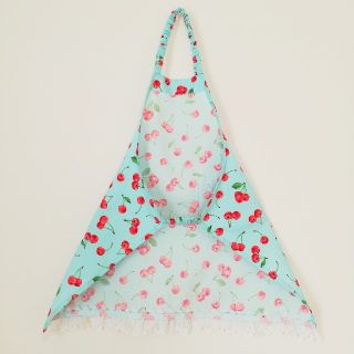一人で着れる♡さくらんぼ柄 エプロン 三角巾 子供 女の子
