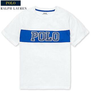 ポロラルフローレン(POLO RALPH LAUREN)のセール新品ラルフPOLOロゴ発泡プリント切り替えTシャツ 白170cm(Tシャツ/カットソー(半袖/袖なし))