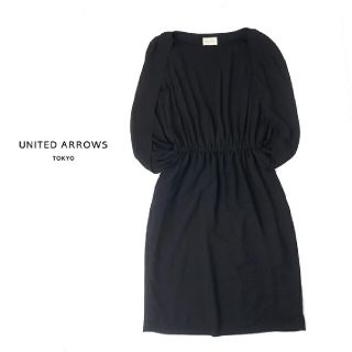 ユナイテッドアローズ(UNITED ARROWS)のUNITED ARROWS TOKYO　ボレロ風ワンピース　ブラック/38(ひざ丈ワンピース)