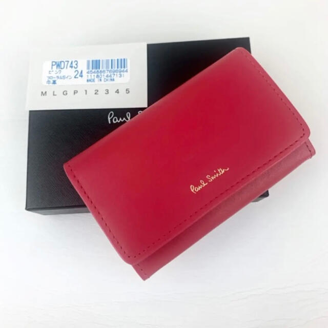 Paul Smith(ポールスミス)の【新品】Paul Smith 花柄　名刺入れ　ピンク　レザー　牛革　カードケース レディースのファッション小物(名刺入れ/定期入れ)の商品写真