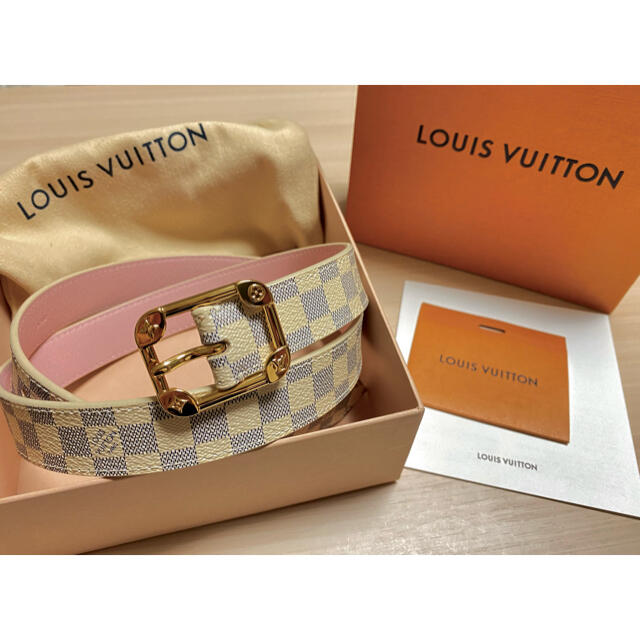 LOUIS VUITTON(ルイヴィトン)のLOUIS VUITTON ルイ・ヴィトン　ダミエ　アズール　レディースベルト レディースのファッション小物(ベルト)の商品写真