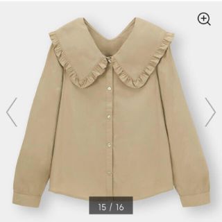 ザラ(ZARA)の★新品 完売品 GUジーユー 美シルエット フリルカラーブラウス 襟付きブラウス(シャツ/ブラウス(長袖/七分))