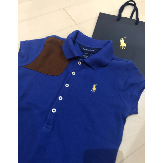 Ralph Lauren(ラルフローレン)の最終値下げ!!☆ラルフローレン☆本革パッチ☆ポロワンピ☆7 キッズ/ベビー/マタニティのキッズ服女の子用(90cm~)(ワンピース)の商品写真