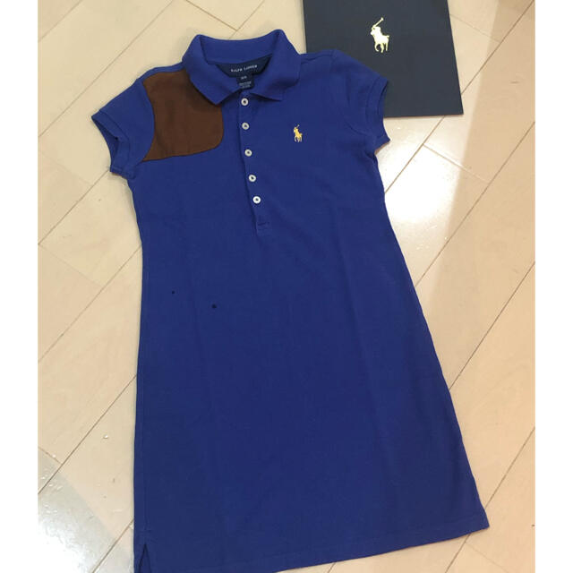 Ralph Lauren(ラルフローレン)の最終値下げ!!☆ラルフローレン☆本革パッチ☆ポロワンピ☆7 キッズ/ベビー/マタニティのキッズ服女の子用(90cm~)(ワンピース)の商品写真