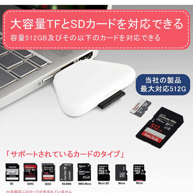 メモリカードリーダー  スマホ/家電/カメラのPC/タブレット(PC周辺機器)の商品写真