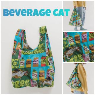 beverage cat 柄 シモーネコラボ(エコバッグ)