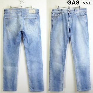 ガス(GAS)のGAS　SAX　スーパースリムデニム　W84cm　ストレッチ　USED加工　淡青(デニム/ジーンズ)