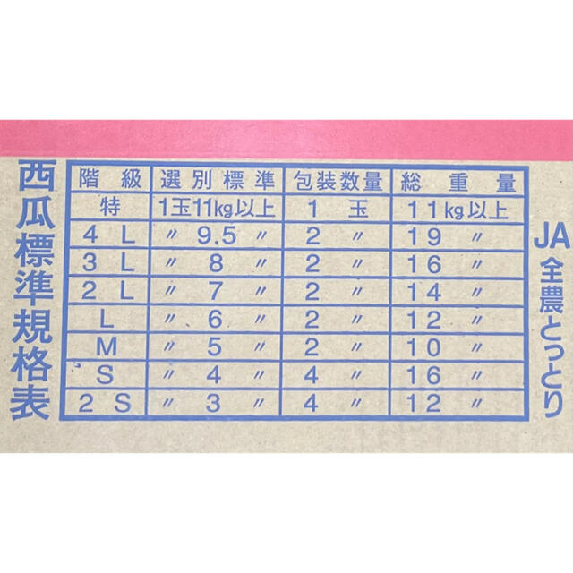 鳥取県倉吉産【鳥取西瓜】秀品　大玉4L 2玉 ※箱込み20kg以上！！ 食品/飲料/酒の食品(フルーツ)の商品写真