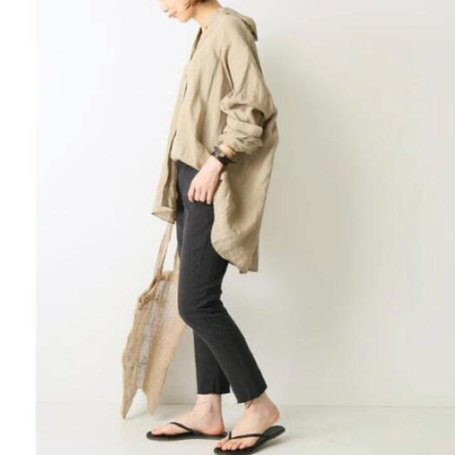 Deuxieme Classe WIDE LINEN シャツ麻リネン ベージュ 人気が高い www