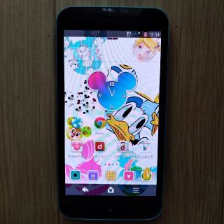 フジツウ(富士通)の【ジャンク】ディズニーモバイル　Fｰ03F(スマートフォン本体)