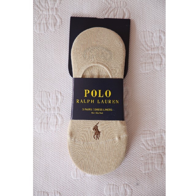 POLO RALPH LAUREN(ポロラルフローレン)のPOLOラルフローレンのレディースのフットカバー3足セット【新品】ベージュ レディースのレッグウェア(ソックス)の商品写真