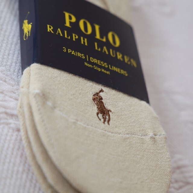 POLO RALPH LAUREN(ポロラルフローレン)のPOLOラルフローレンのレディースのフットカバー3足セット【新品】ベージュ レディースのレッグウェア(ソックス)の商品写真