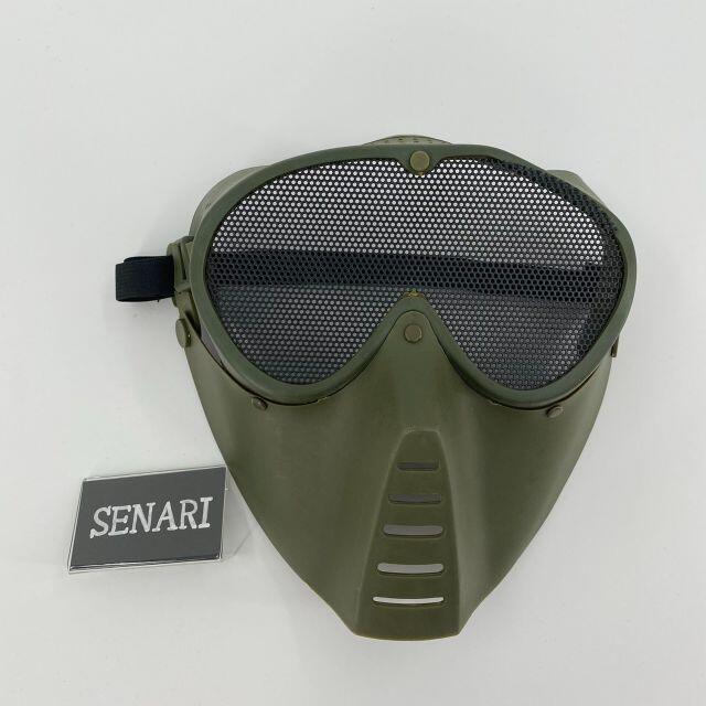 S-74/送料無料/サバゲー/メッシュゴーグル付マスク/OD　グリーン エンタメ/ホビーのミリタリー(個人装備)の商品写真
